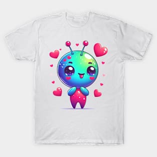 Very cute alien with hearts T-Shirt